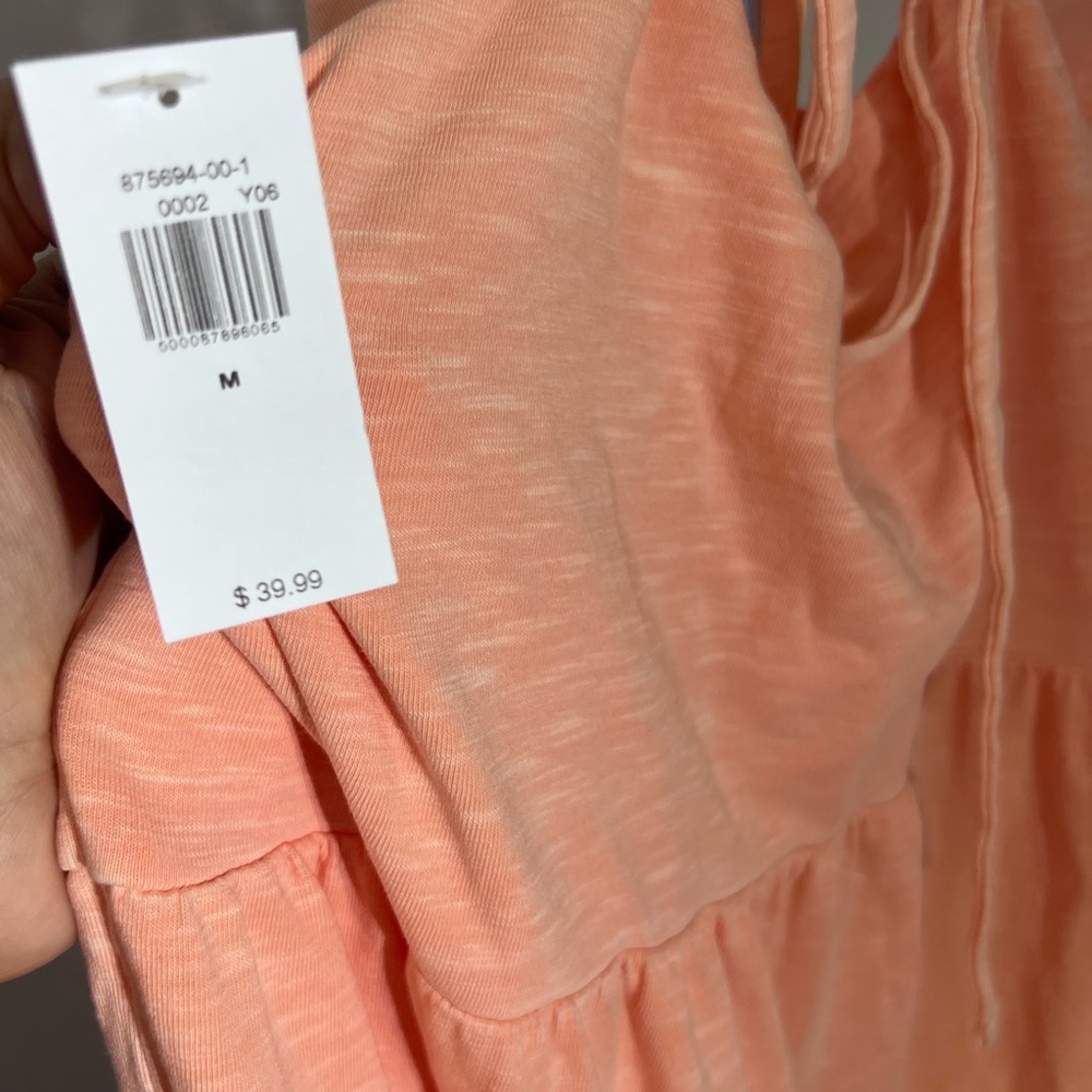 Tiered Slub-Knit Midi Cami Swing Dress for Women NWT Size M Just Peachy - Picture 7 of 9